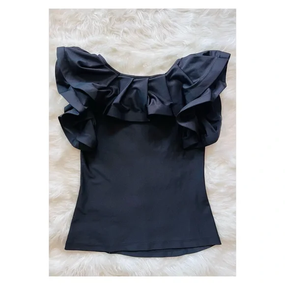 New! GRACIA Ruffle Collar Sleeve Top - Picture 8 of 9